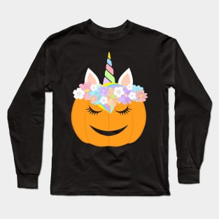 Unicorn pumpkin Long Sleeve T-Shirt